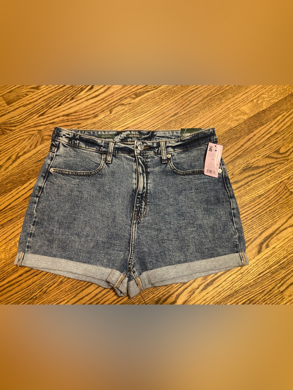 Classic High-Rise Denim Shorts in Blue